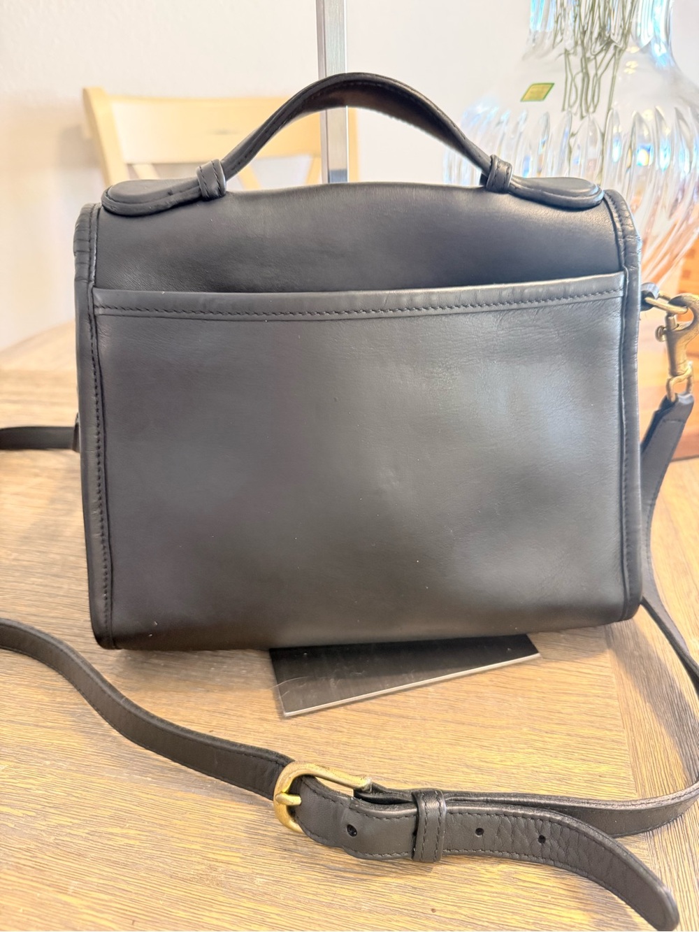Coach Black Leather Court bag with Gold Turn-Lock rare Court bag vintage 9870 - Picture 7 of 9